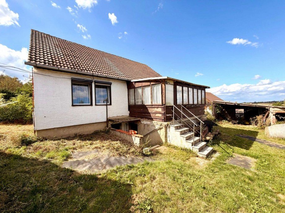 R�ckansicht mit Terrasse Haus Ballenstedt