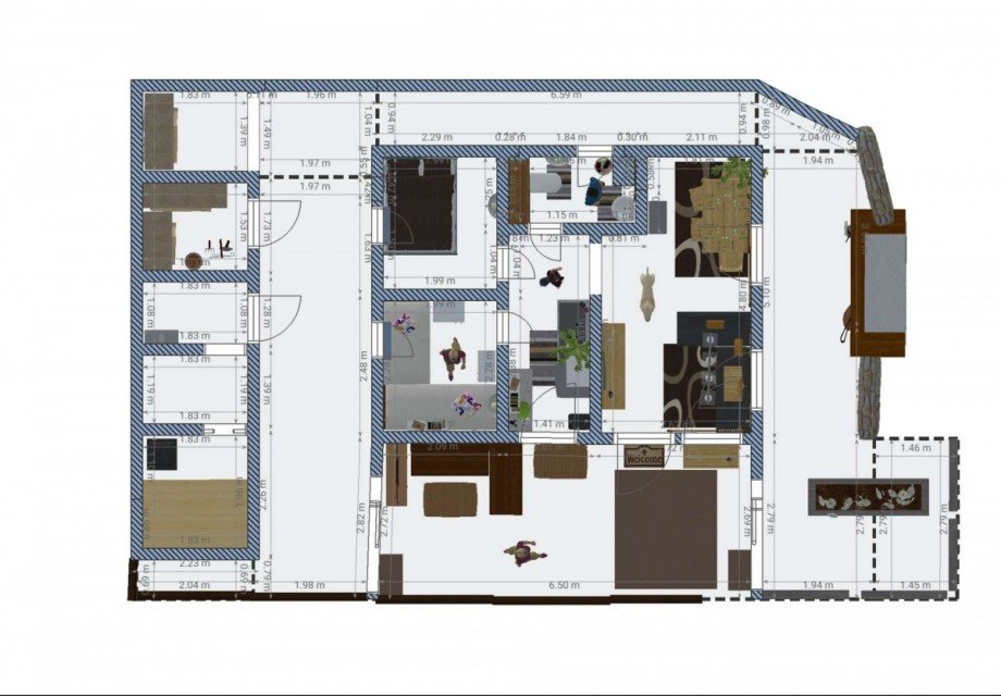 FH 2D bemasst mit M�beln Einfamilienhaus Siebigerode