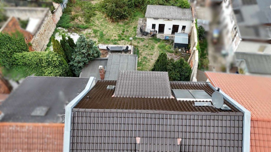 cLuftbild Solarthermie Gartenbereich Mehrfamilienhaus Sch�nebeck