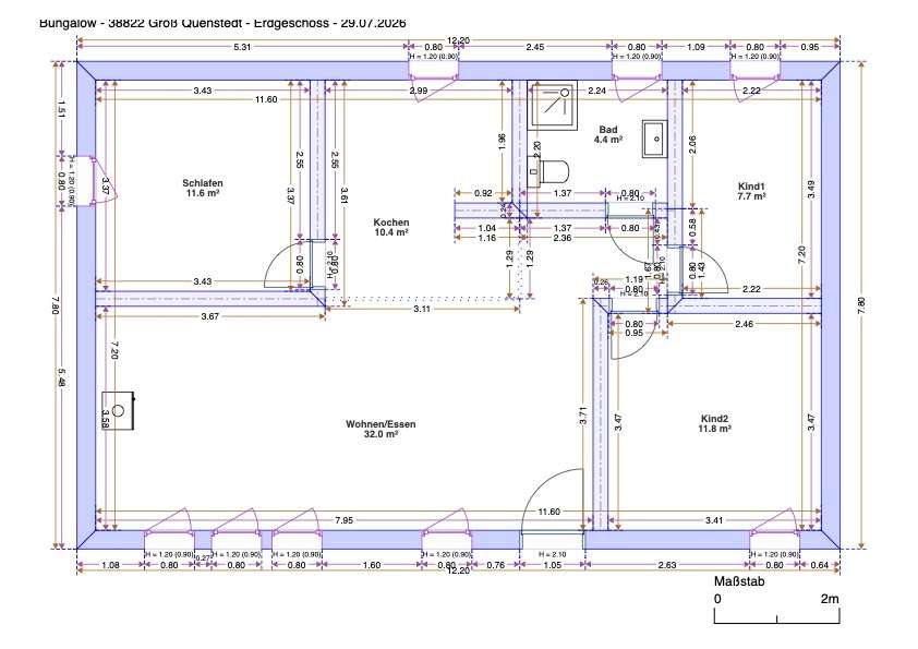 260729 Bungalow Grundriss EG - 38822 Gro� Quenstedt Bungalow Gro� Quenstedt