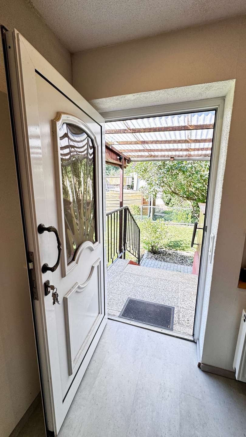 Ausgang zur Terrasse / Garten Bungalow Gro� Quenstedt