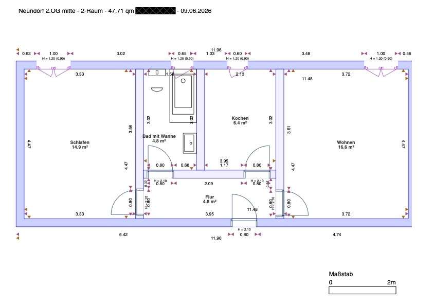 Grundriss Etagenwohnung Sta�furt