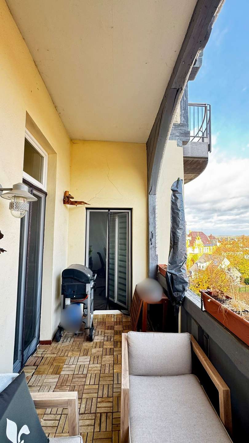 Loggia Zugang WoZi u K�che. Wohnung Blankenburg